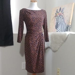 LAUREN by Ralph Lauren Tan/Navy Dress